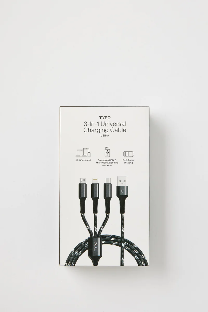 Typo 3-In-1 Usb-A Charging Cable